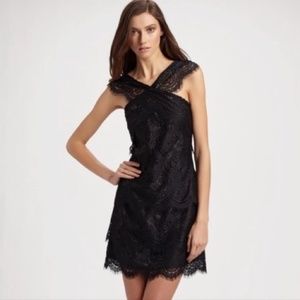 Anthropologie Women's Leifsdottir Black Lace Cocktail Flores Filigree Dress Sz 0